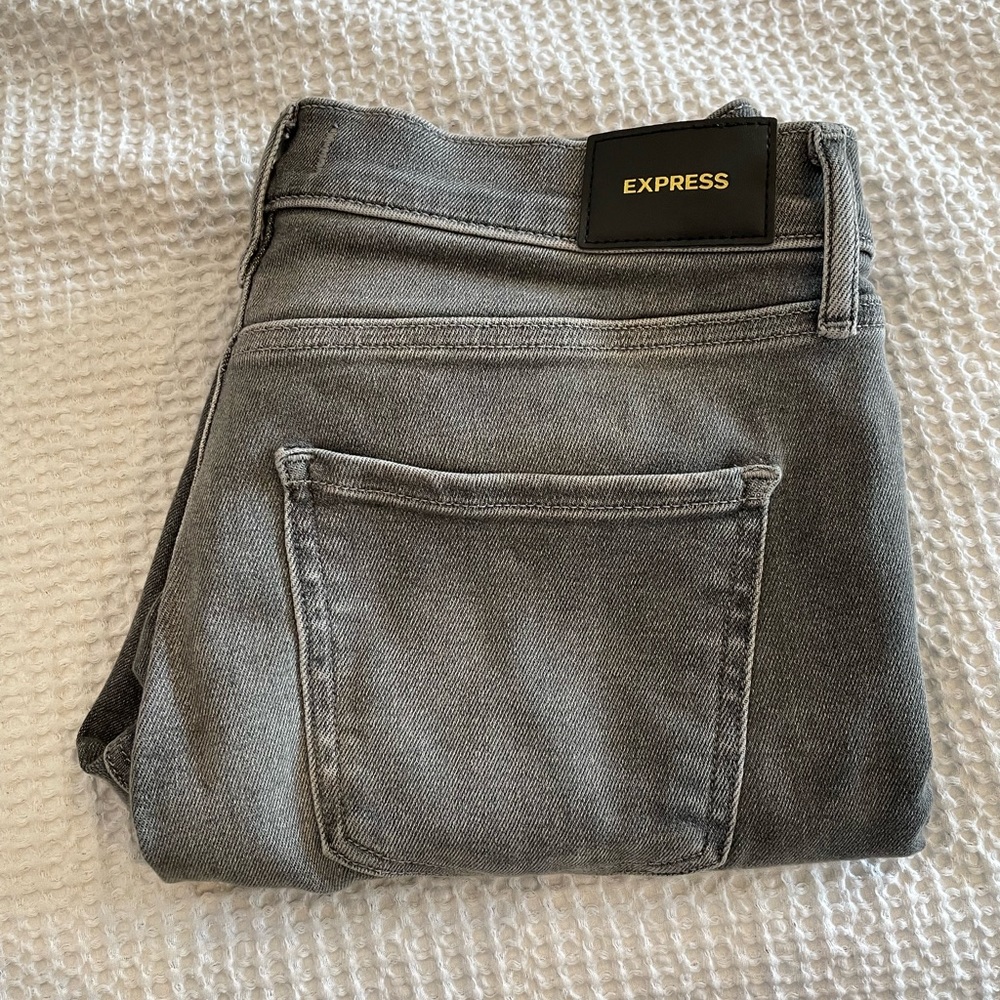 Gray express skinny jeans